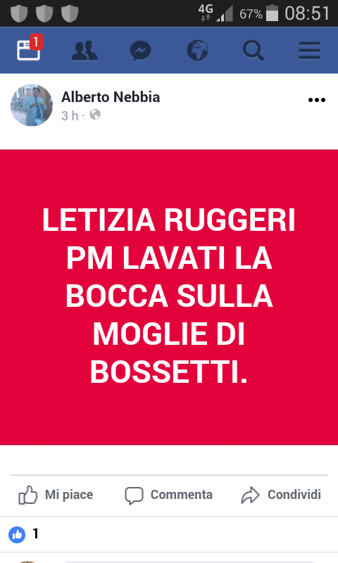 insulti al pm Letizia Ruggeri insulti al pm Letizia Ruggeri
